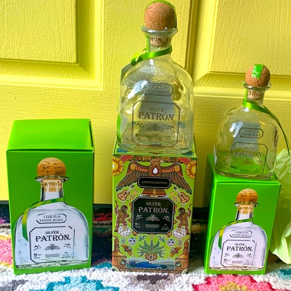 Patron bottles with limited edition tin box